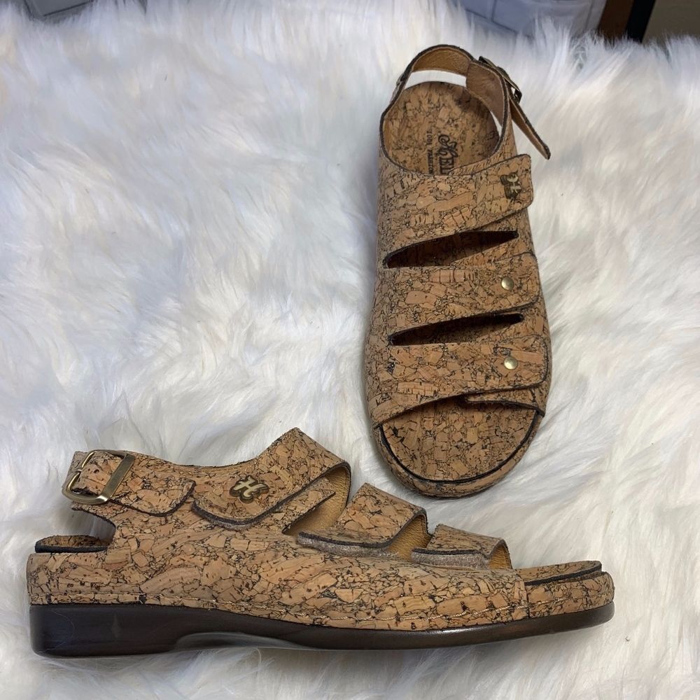 Helle Cork Print Comfort‎ Sandal Style 356-f Size 7